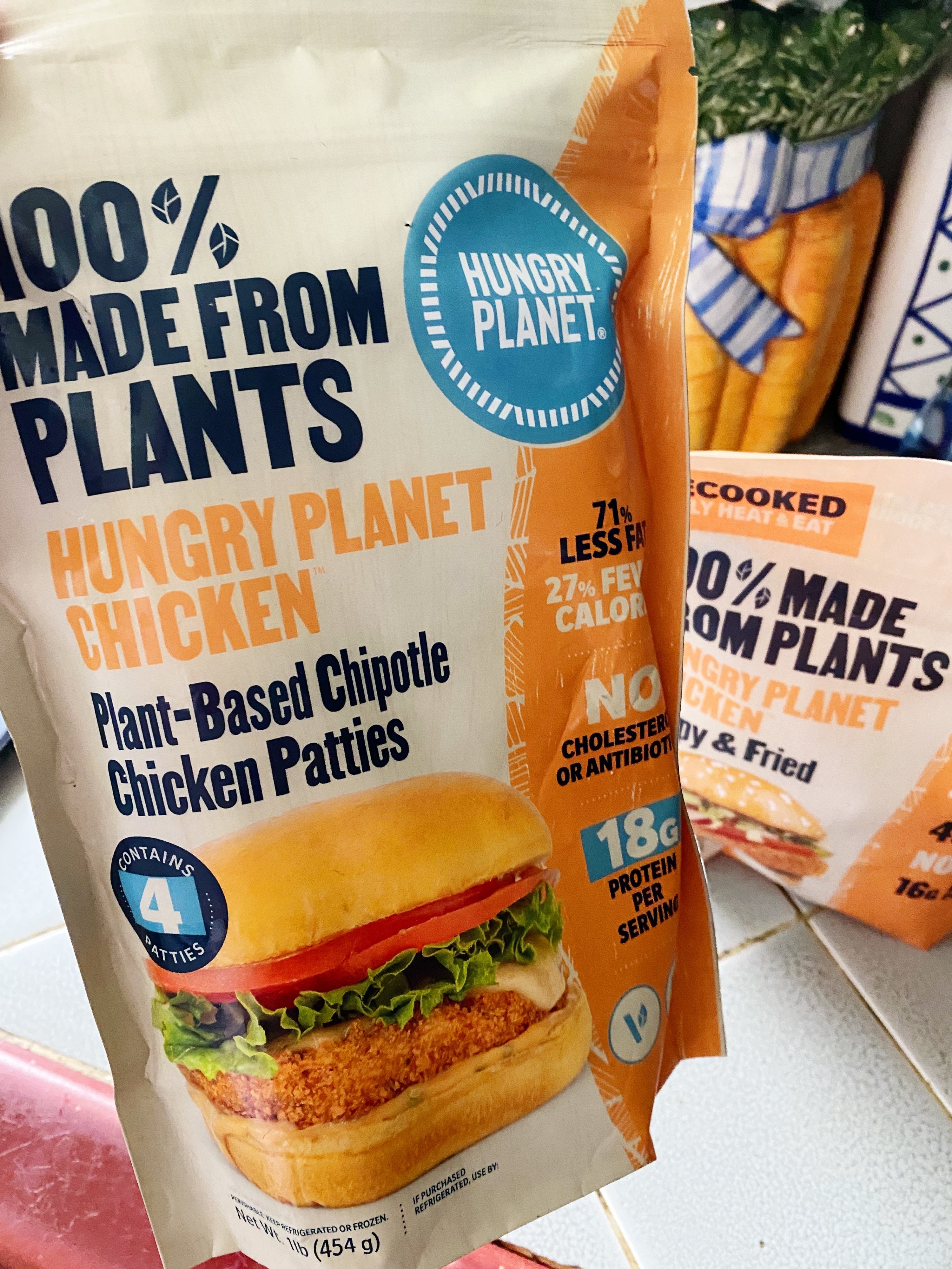 bag of hungry plant chicken patties