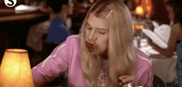 White Chicks: Marlon Wayans as Tiffany Wilson is seen eating very messy, and picking food up with her hands