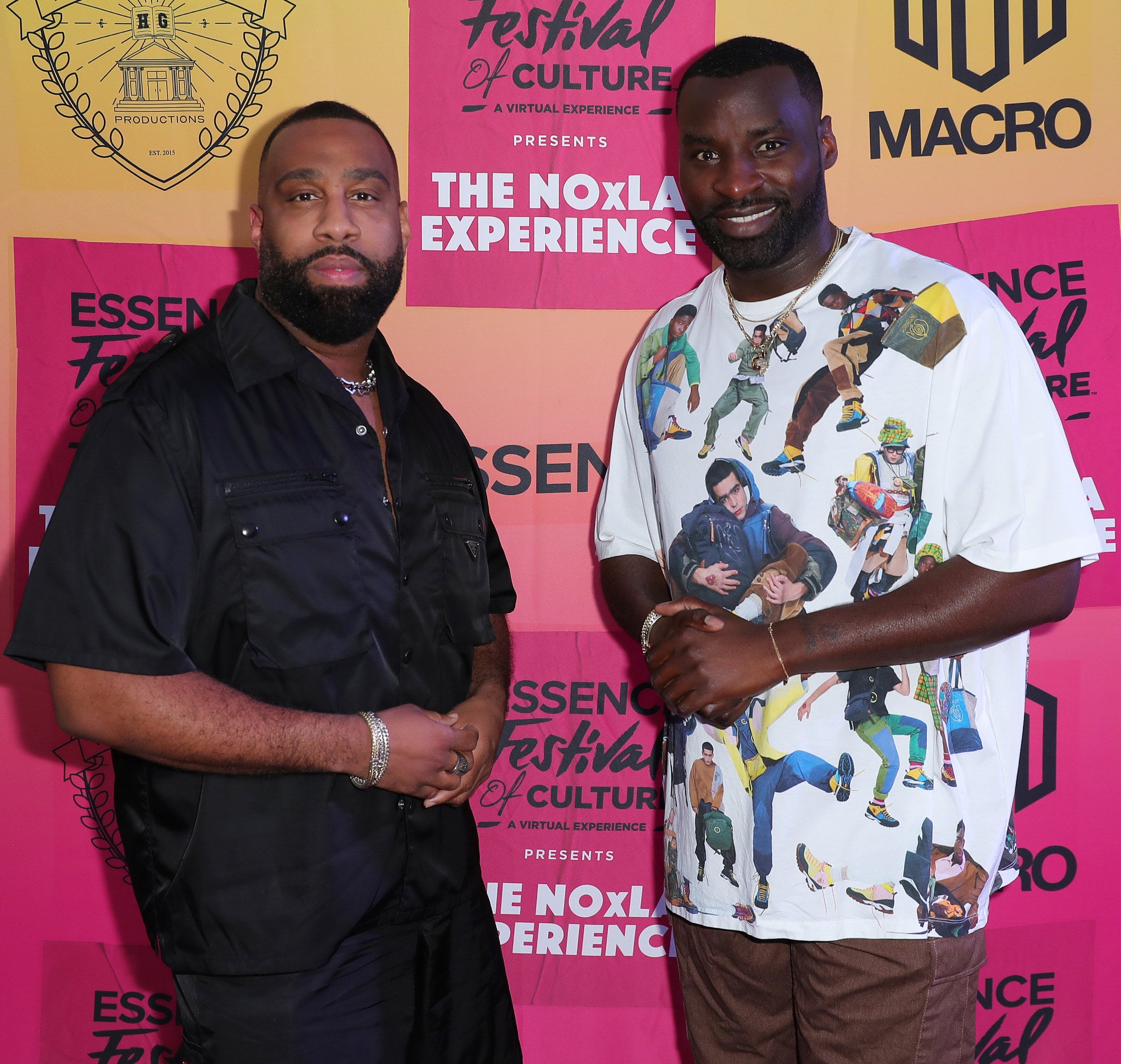 Micah McDonald and Wayman Bannerman attend the ESSENCE/Hillman Grad/Macro NOxLA Experience Watch Party Soiree in honor of the first weekend of the virtual 2021 ESSENCE Festival of Culture