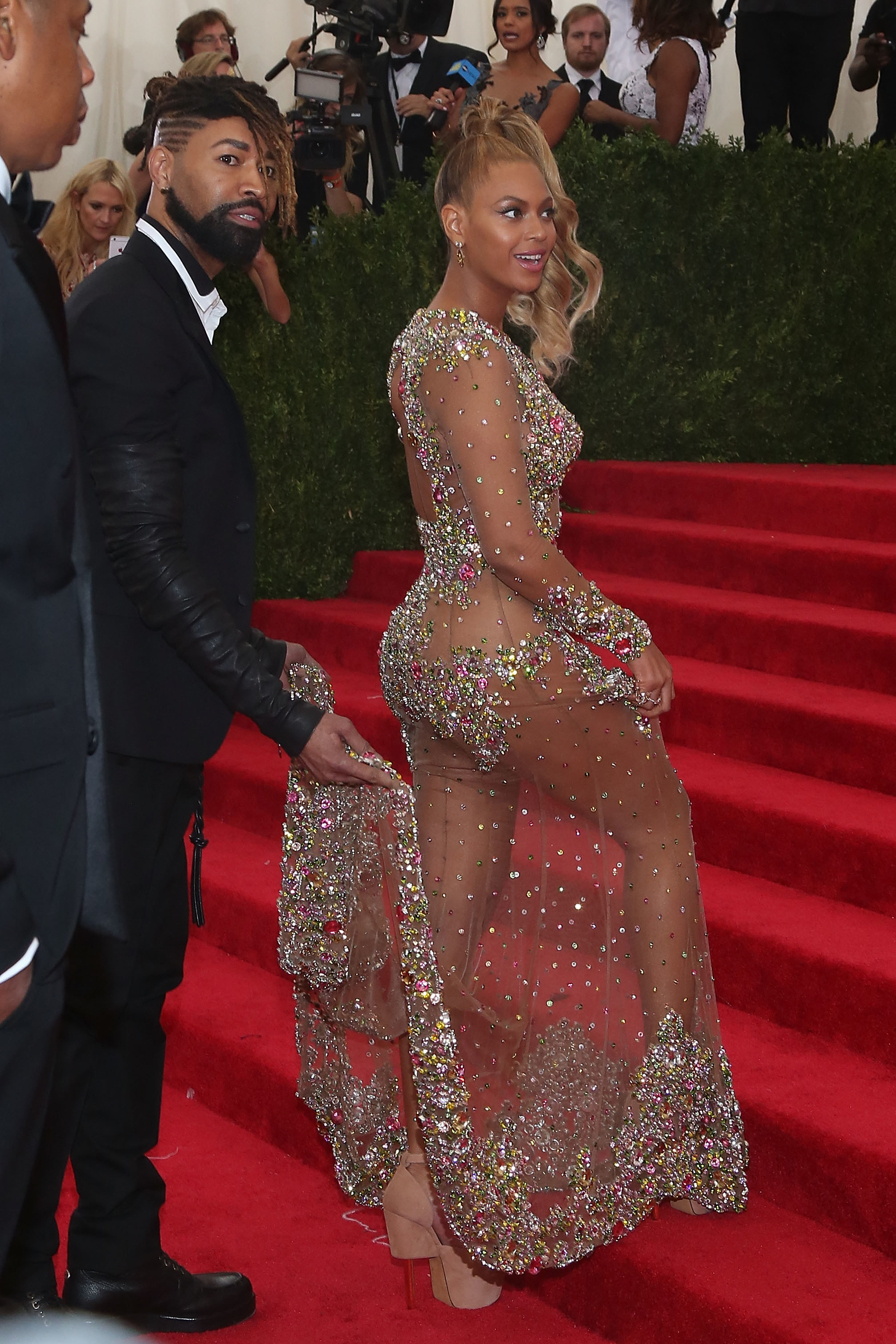 Jay Z, Beyonce, and Ty Hunter attend "China: Through the Looking Glass", the 2015 Costume Institute Gala, at Metropolitan Museum of Art
