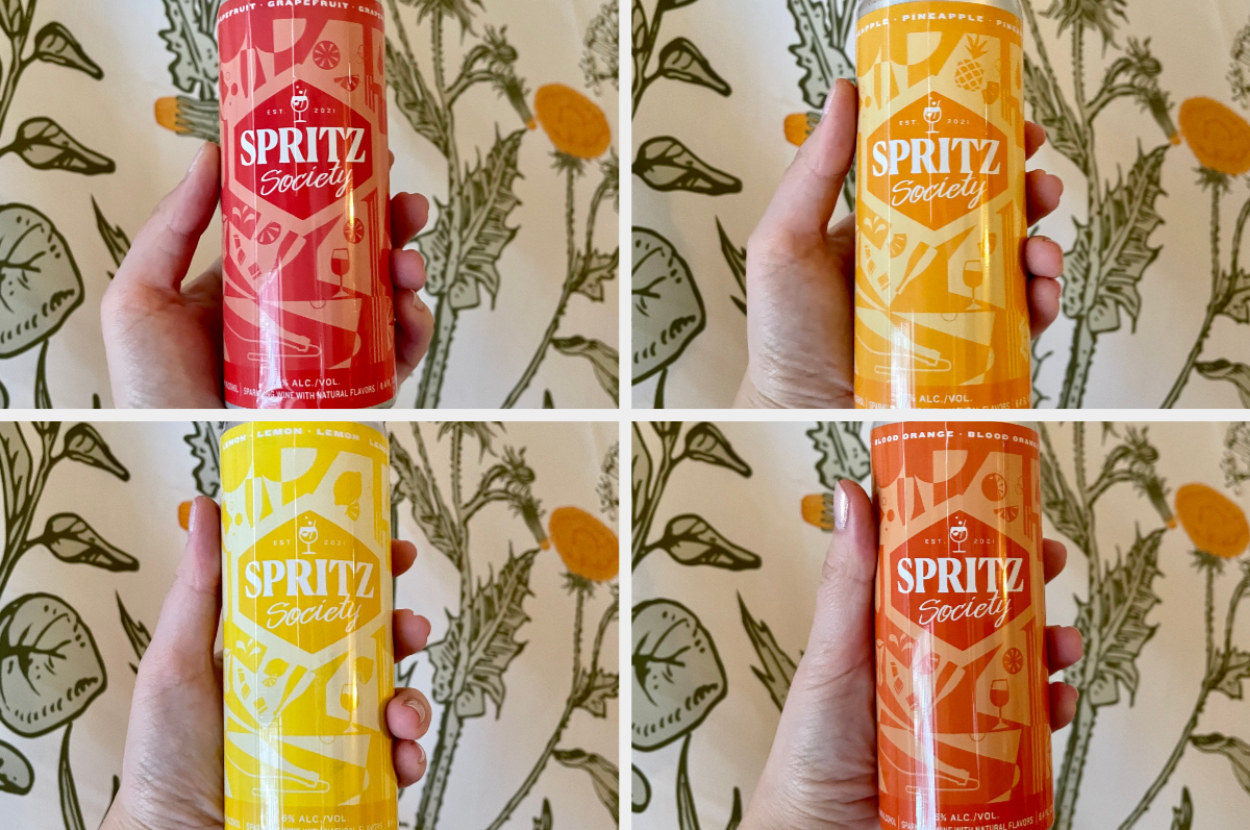 four cans of fruity cocktails