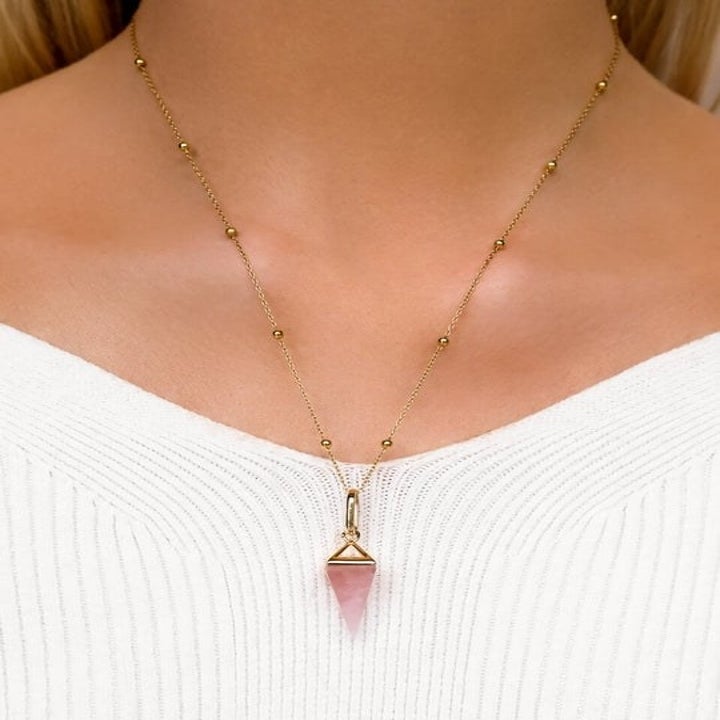 YOU'RE GORGEOUS ROSE QUARTZ NECKLACE