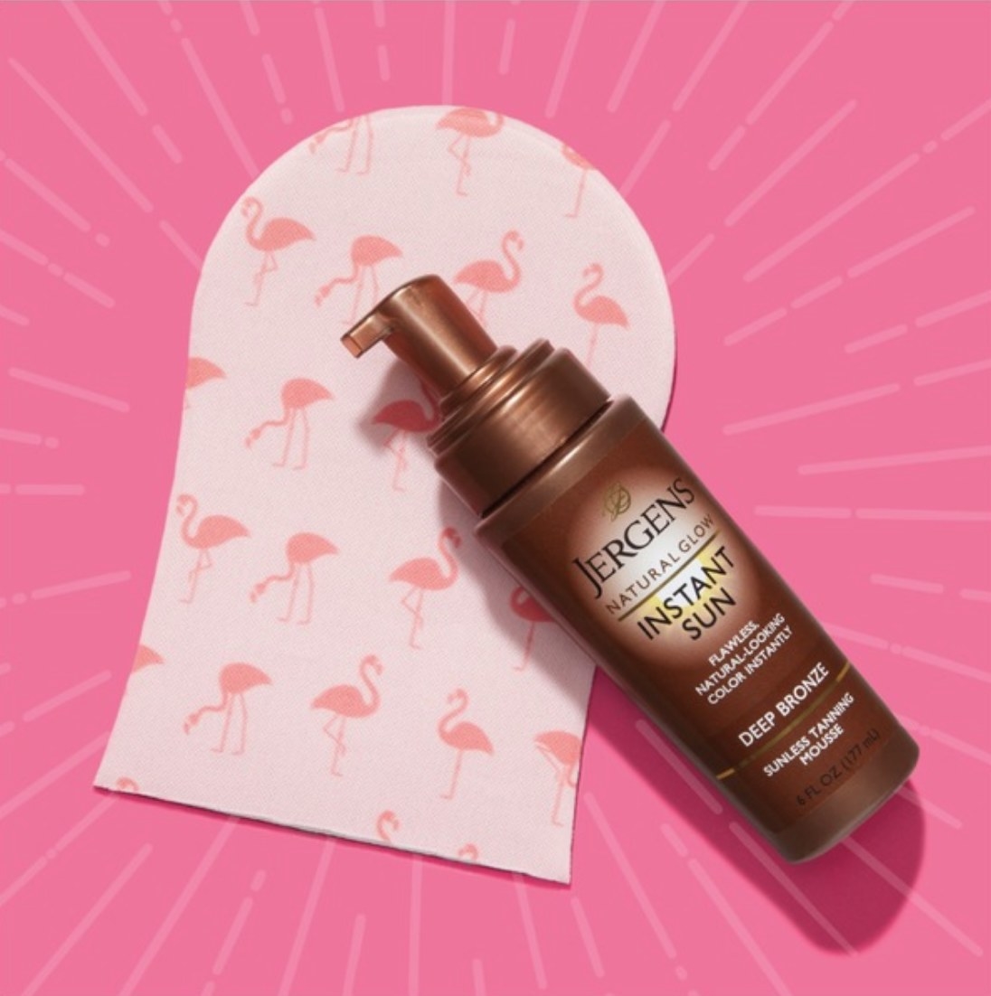 A bottle of self-tanning mousse