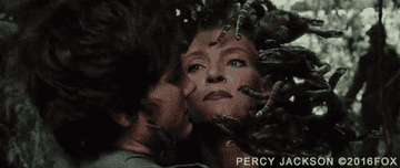 Medusa touching Percy&#x27;s face