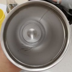 the same water bottle shiny and clean