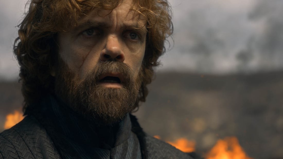 Tyrion looking shocked at the fire and carnage