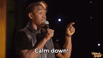 Jay Pharoah saying onstage, &quot;Calm down! It&#x27;s not that serious&quot;