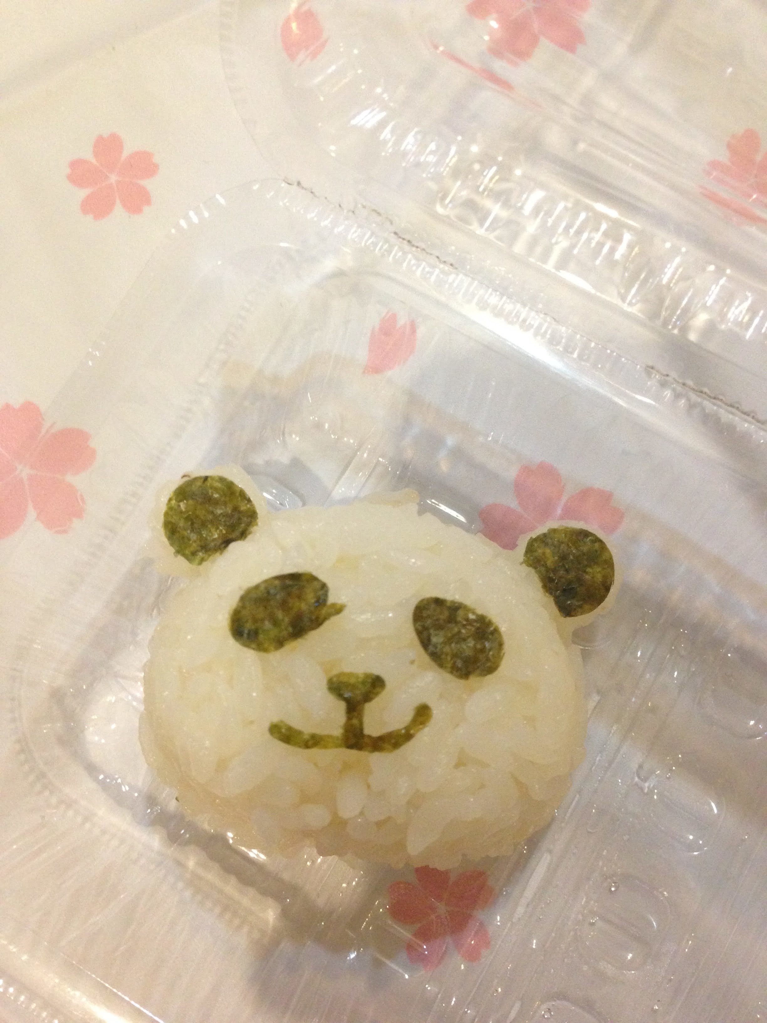 Rice with a panda face on it