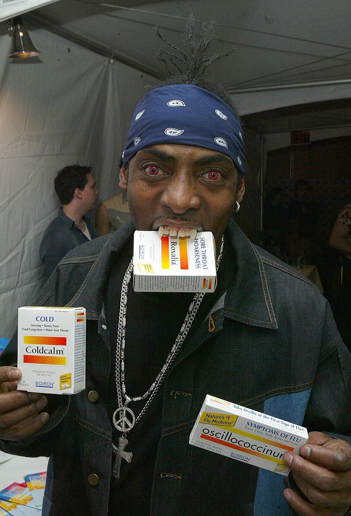 coolio with three boxes of cold medicine