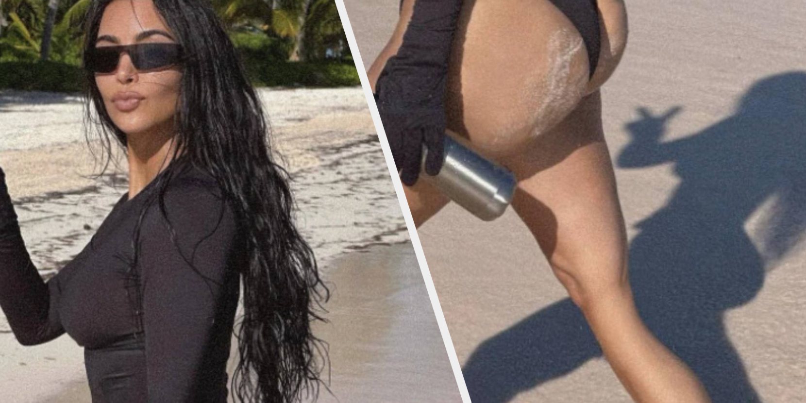 Kim Kardashian Upskirt Nude - Kim Kardashian Deleted A Bikini Photo From Instagram After Fans Accused Her  Of A Photoshop Fail