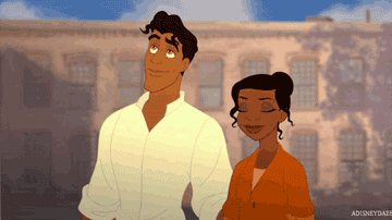 GIF cartoon people gazing at each other