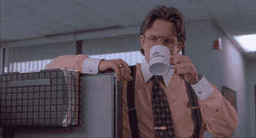 GIF of a boss drinking coffee