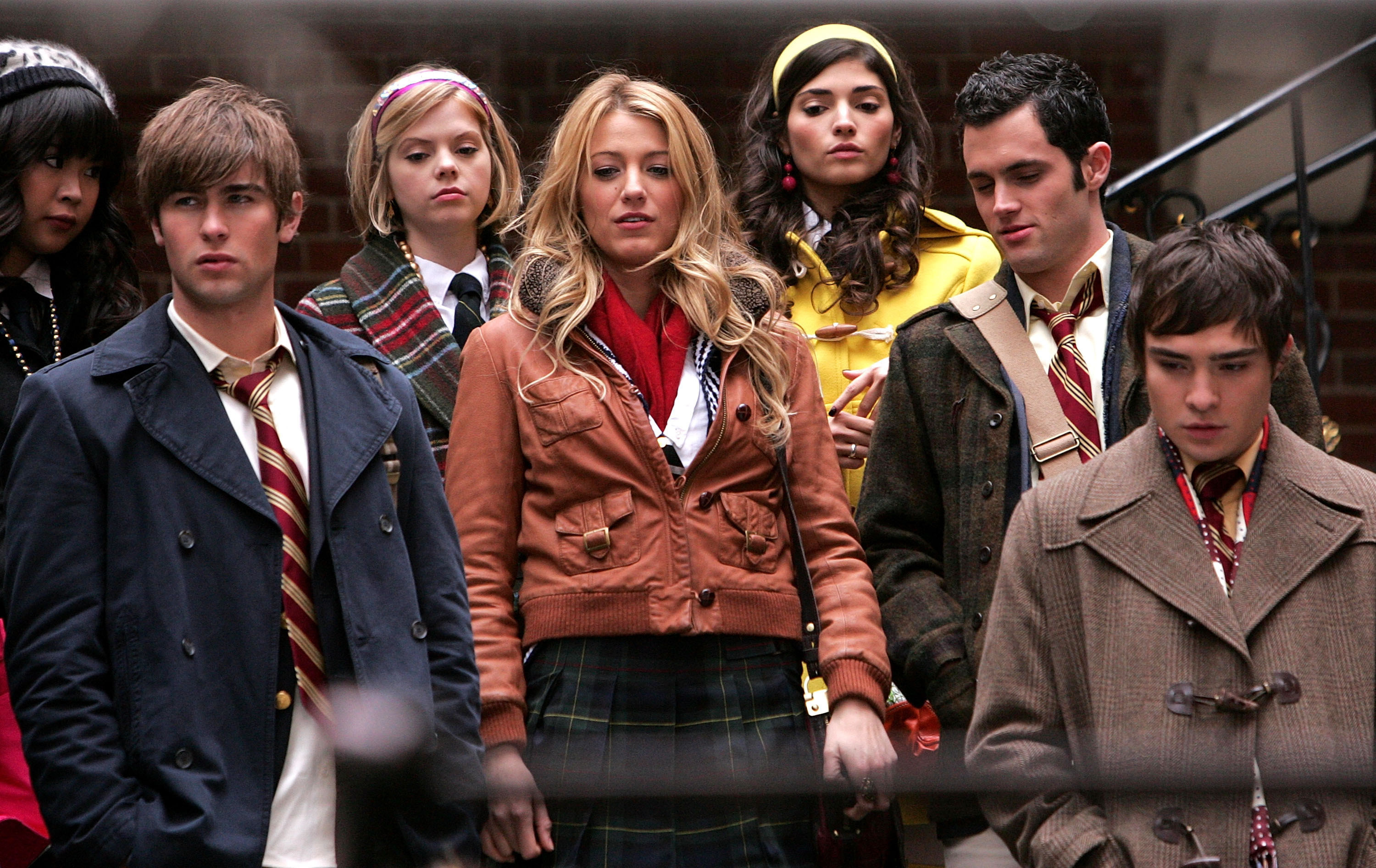 Chace Crawford, Blake Lively, Penn Badgley, and Ed Westwick
