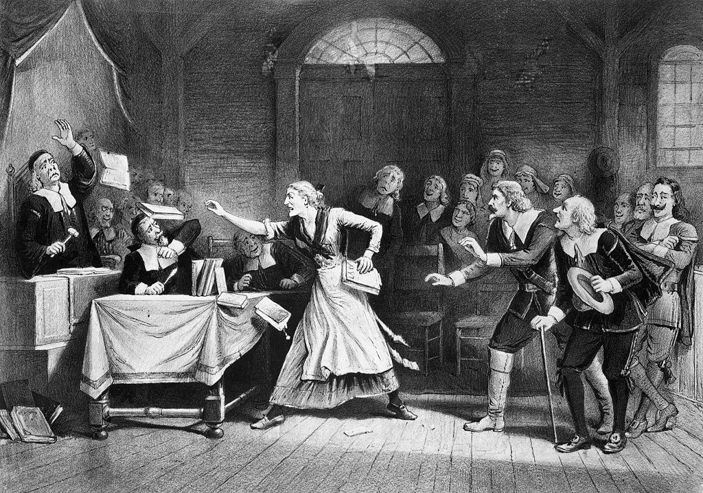 A &quot;witch&quot; chastising the men at her trial