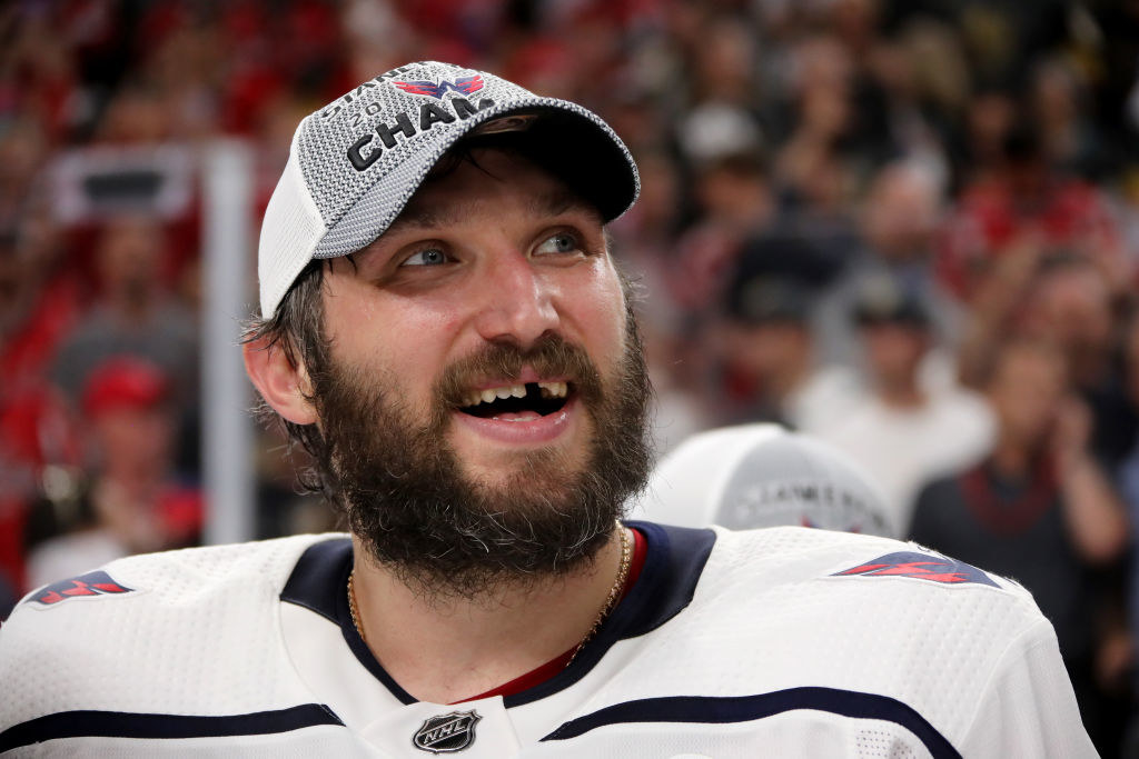 Alex Ovechkin missing a tooth