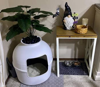 another reviewer's litter box inside the large white 