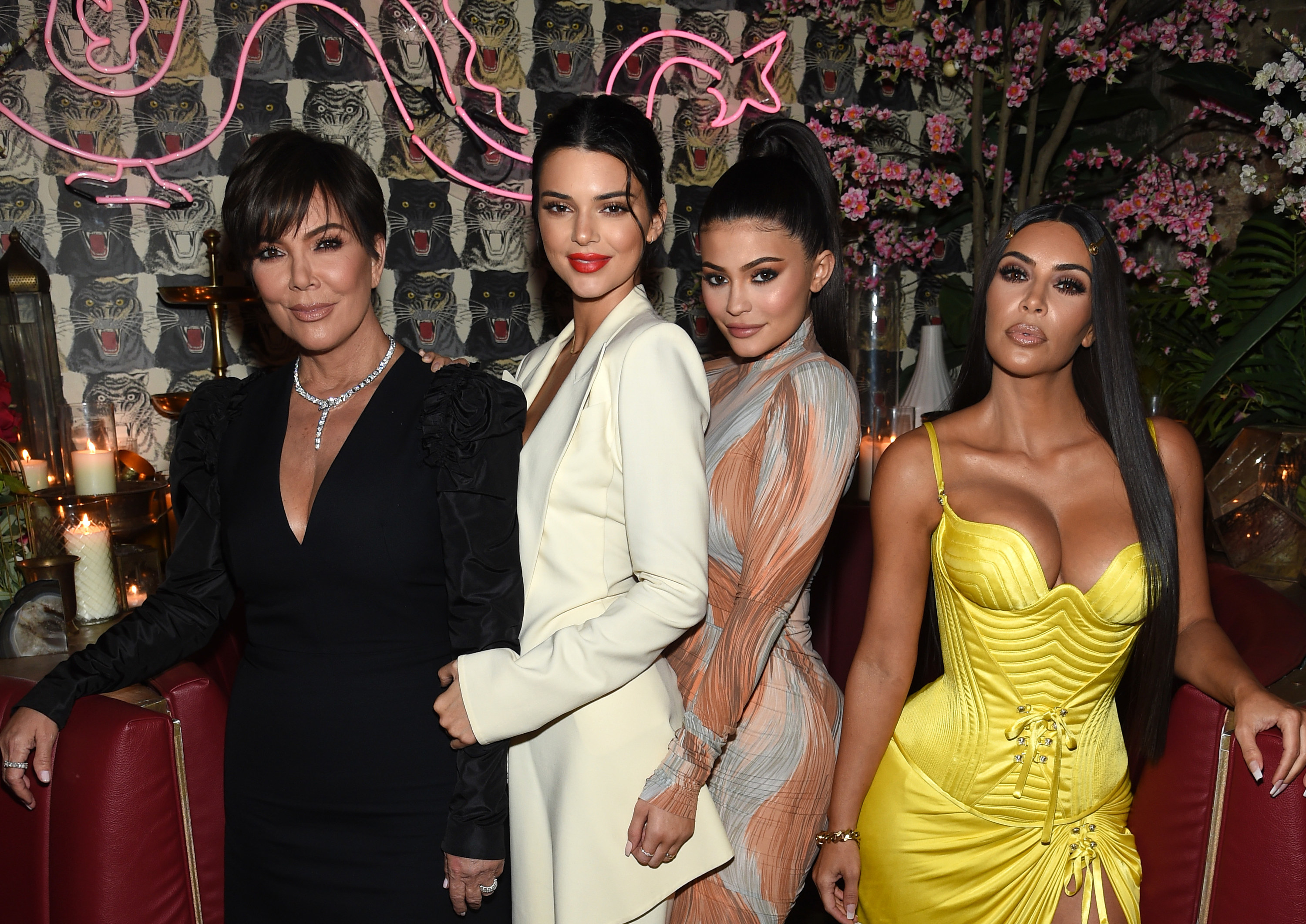 Kris Jenner, Kendall Jenner, Kylie Jenner, and Kim Kardashian posing