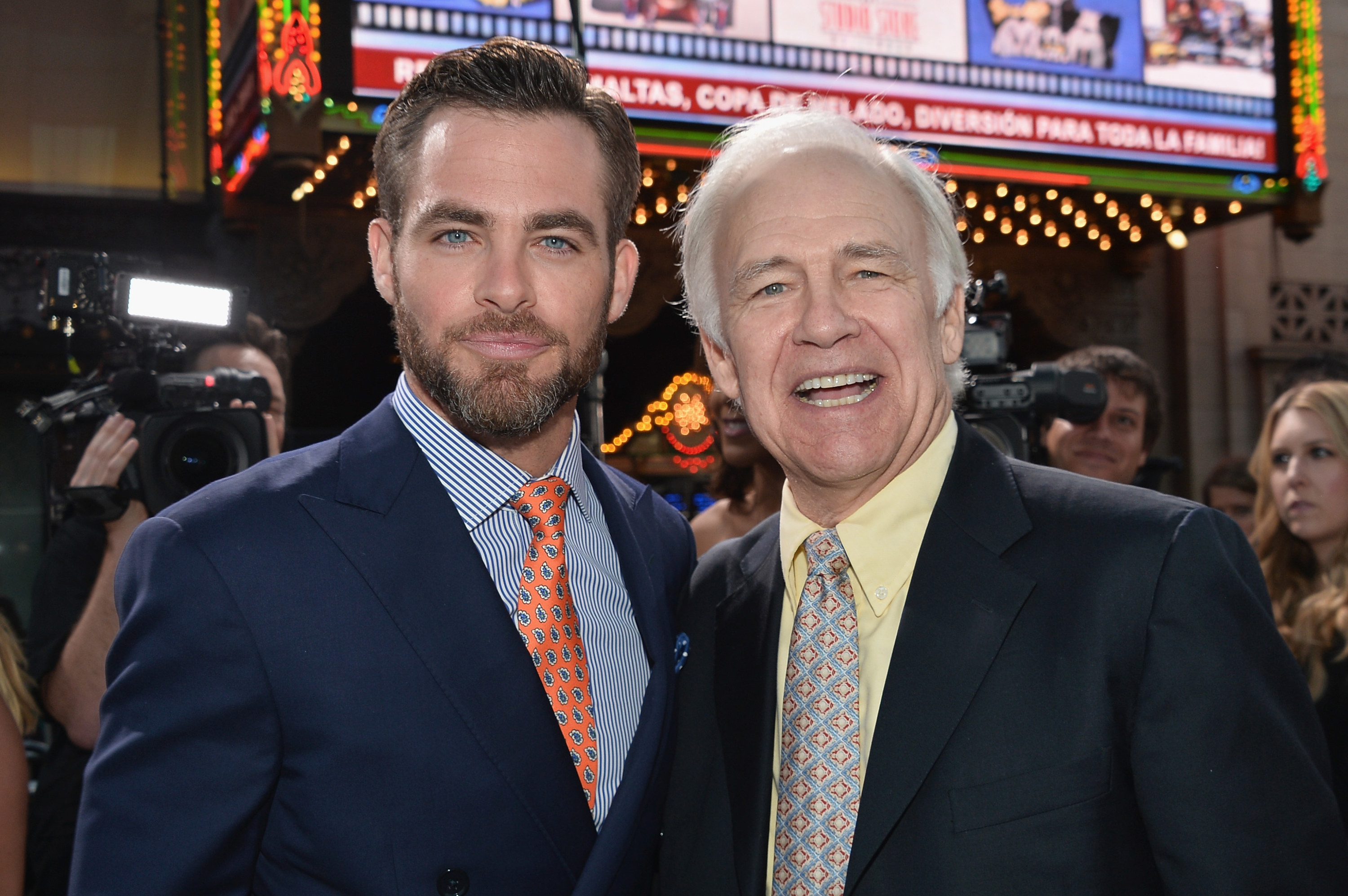Chris Pine and Robert Pine at a premiere