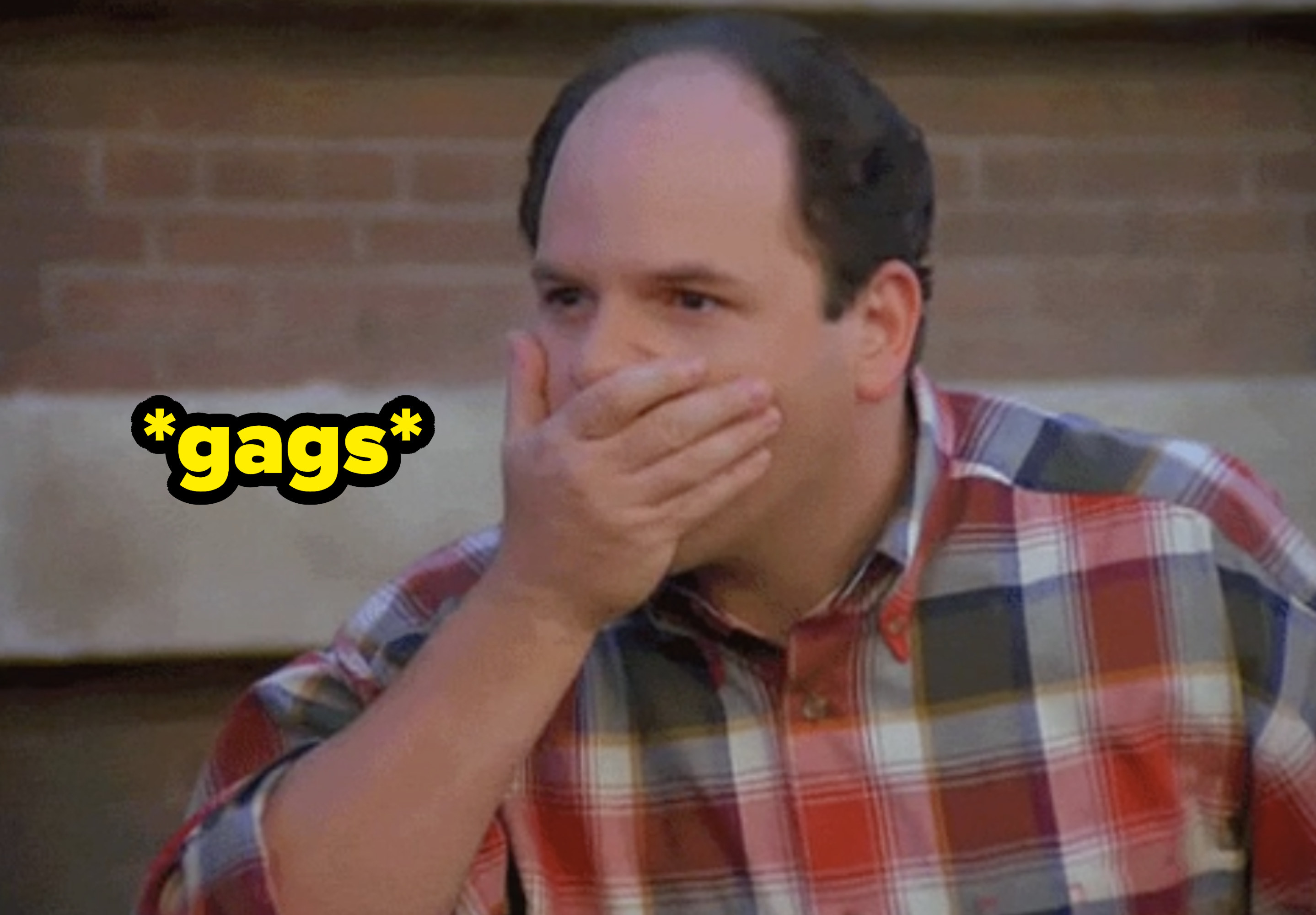 &quot;gags&quot; over george costanza covering his mouth