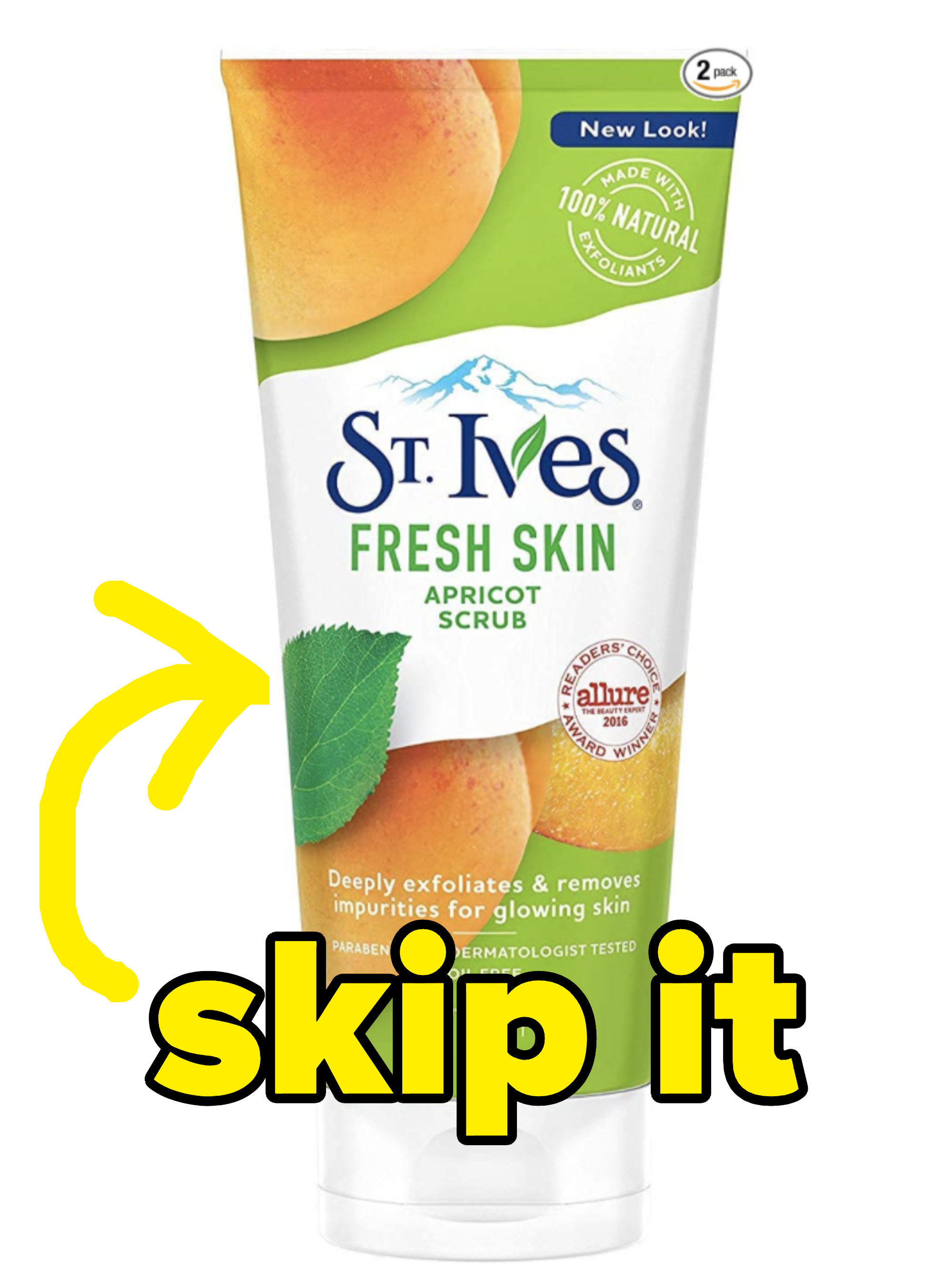 St. Ives scrub labeled &quot;skip it&quot;