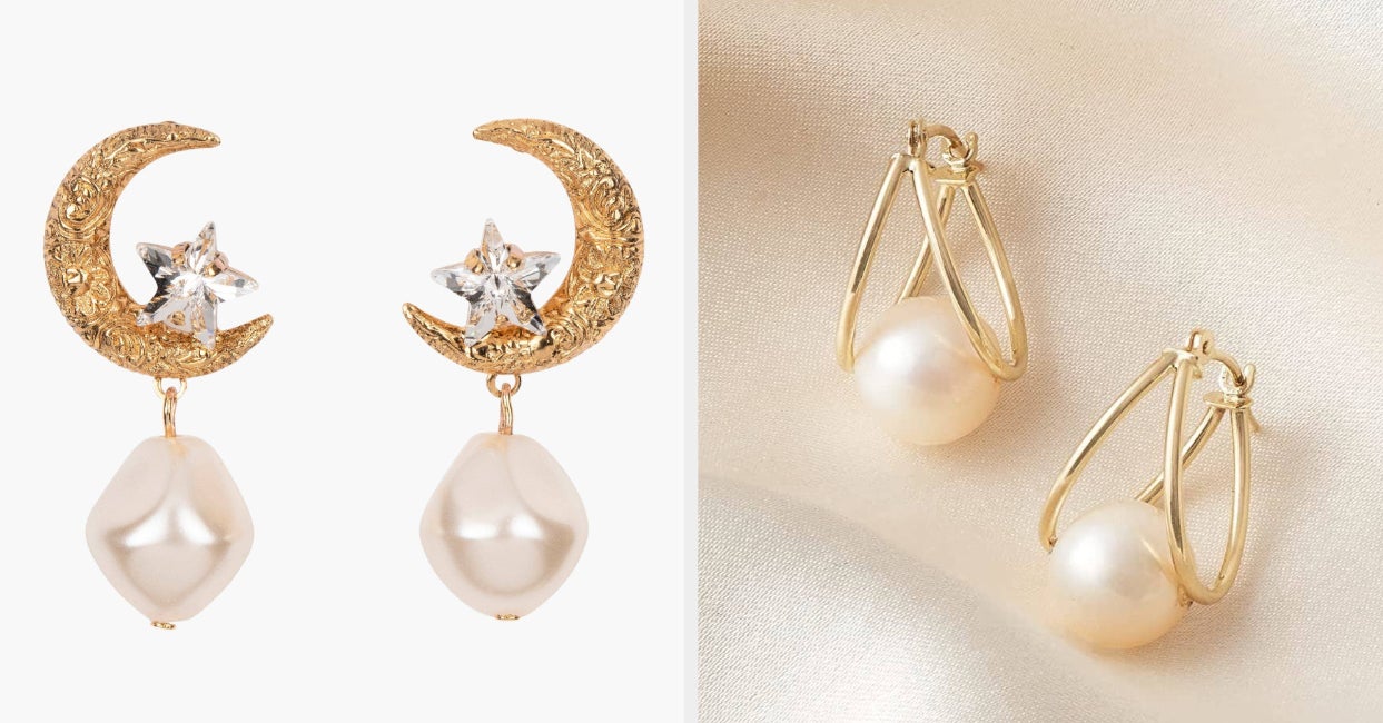 Buy Earrings For Women Gold Tone Korean Flower Studs Crystal Studded Pearl  Drop Earrings Mermaid Cuff Earrings For Women and Girls (COMBO OF 3) at