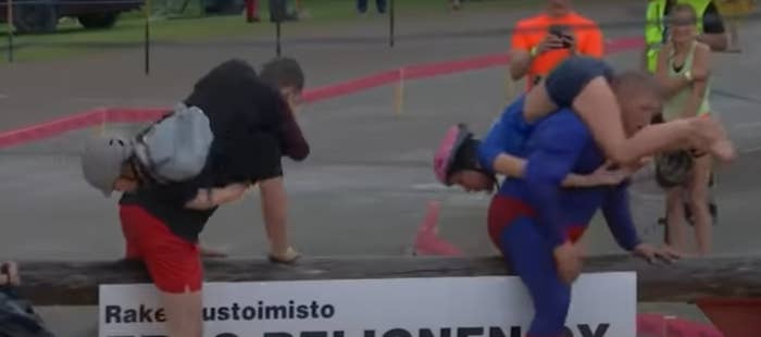 Participants in the Wife Carrying World Championships