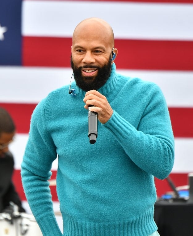 Common performs onstage during Souls To The Polls Drive-In Rally