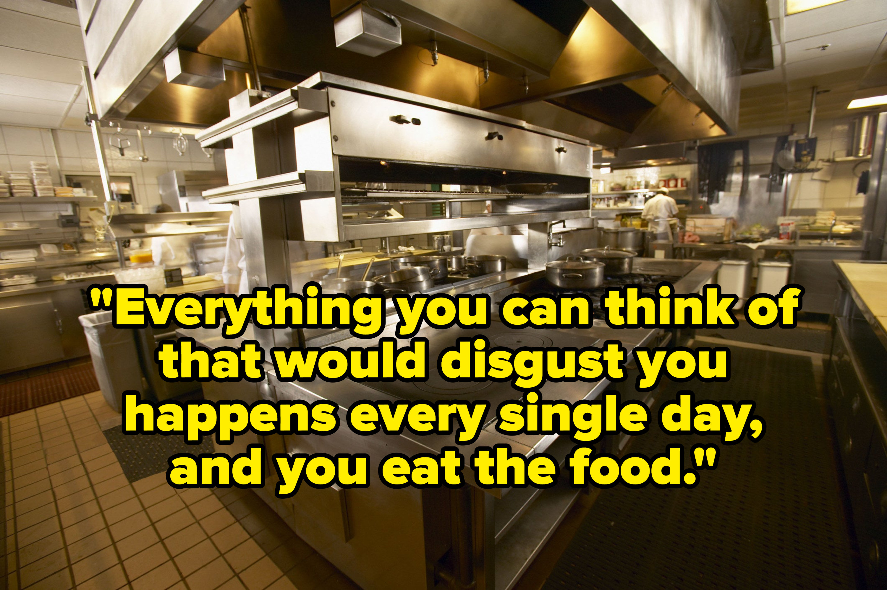 &quot;Everything you can think of that would disgust you happens every single day, and you eat the food&quot; over a restaurant kitchen