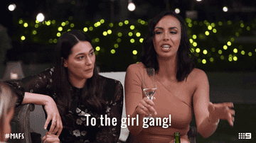 A woman from &quot;Married At First Sight&quot; raises a glass and says &quot;to the girl gang&quot;