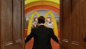 GIF of Richie Rich&#x27;s private McDonald&#x27;s in his house