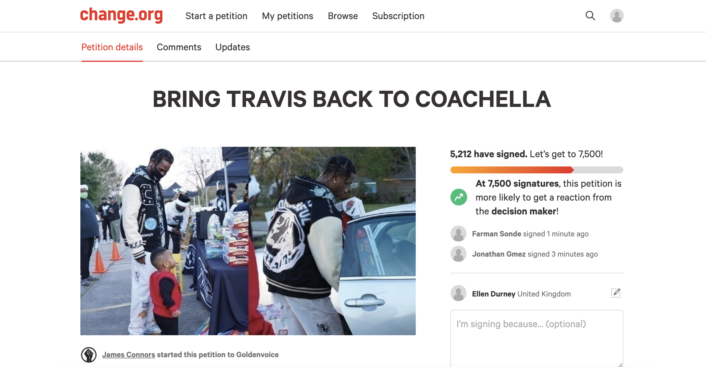 Travis Scott Fans Seemingly Faked Over 60,000 Signatures On A Petition For  Him To Perform At Coachella