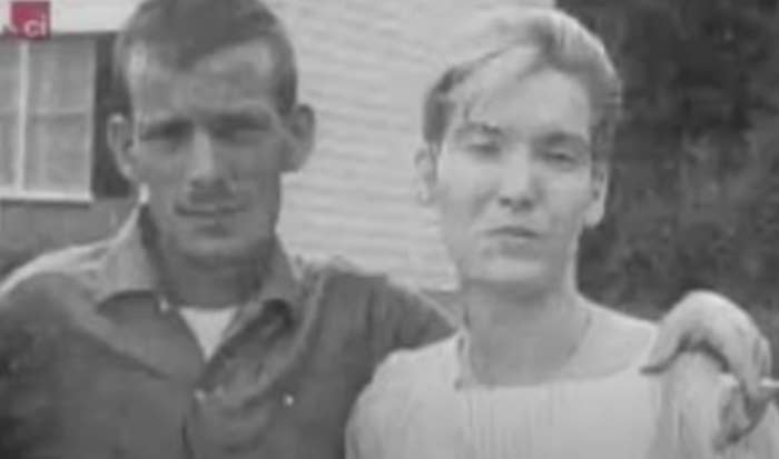 Judy posing in an old photo with her husband