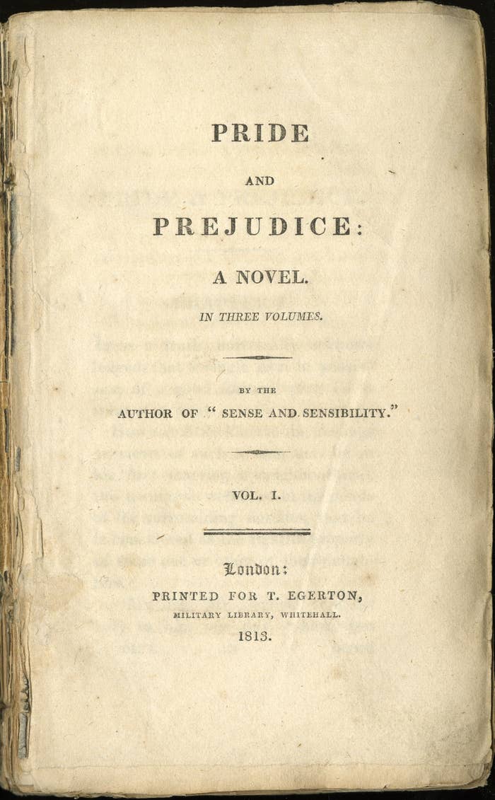 The original manuscript cover of Pride &amp; Prejudice