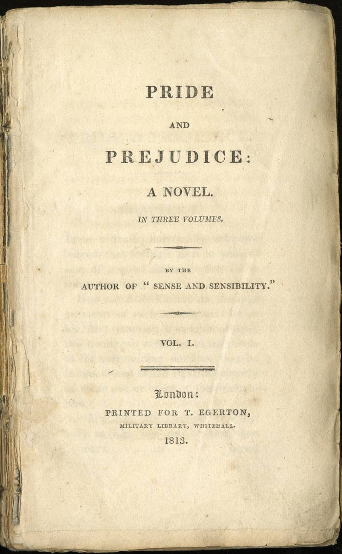 The original manuscript cover of Pride &amp;amp; Prejudice
