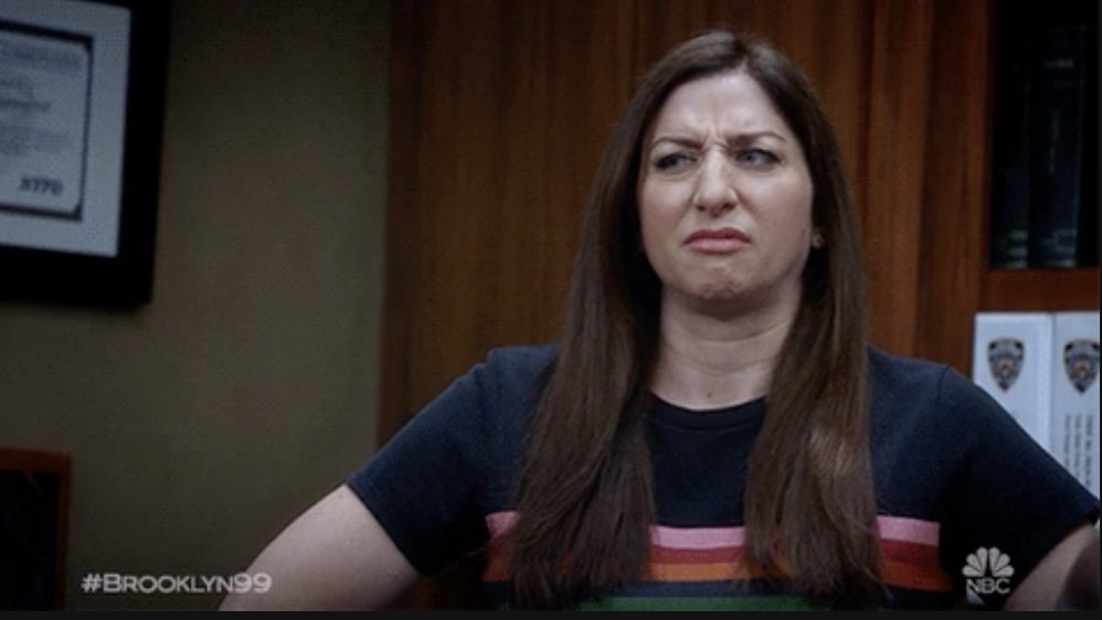 Chelsea Peretti from &quot;Brooklyn Nine Nine&quot; looking disgusted