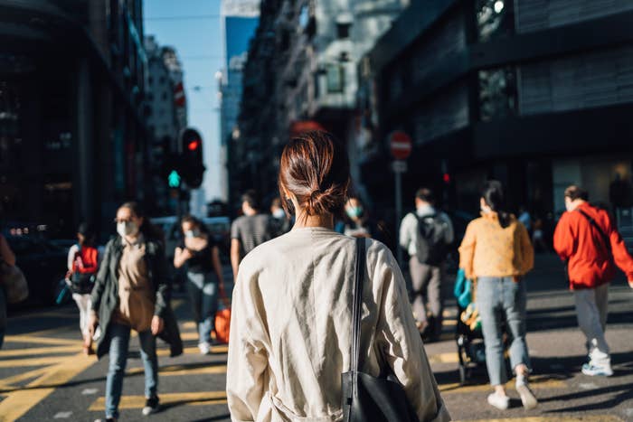 People crossing a street