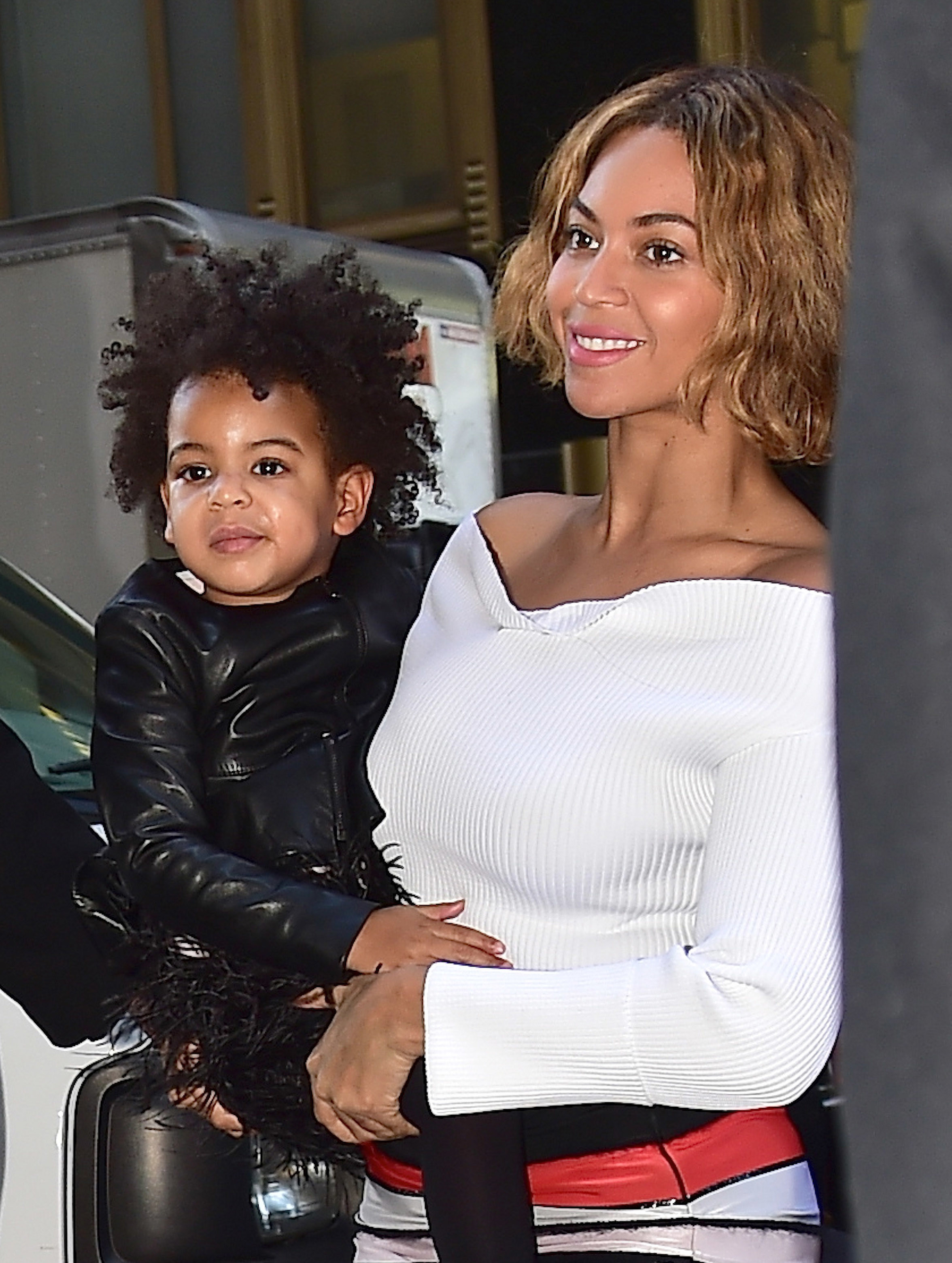 Beyonce Knowles and Blue Ivy Carter on the streets of NYC