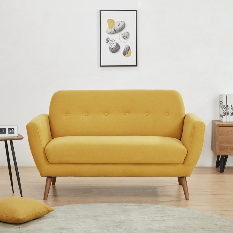 A yellow couch
