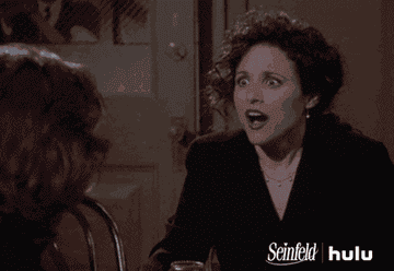 gif of Elaine from &quot;Seinfeld&quot; wiping sweat off her forehead and saying &quot;Whew!&quot;