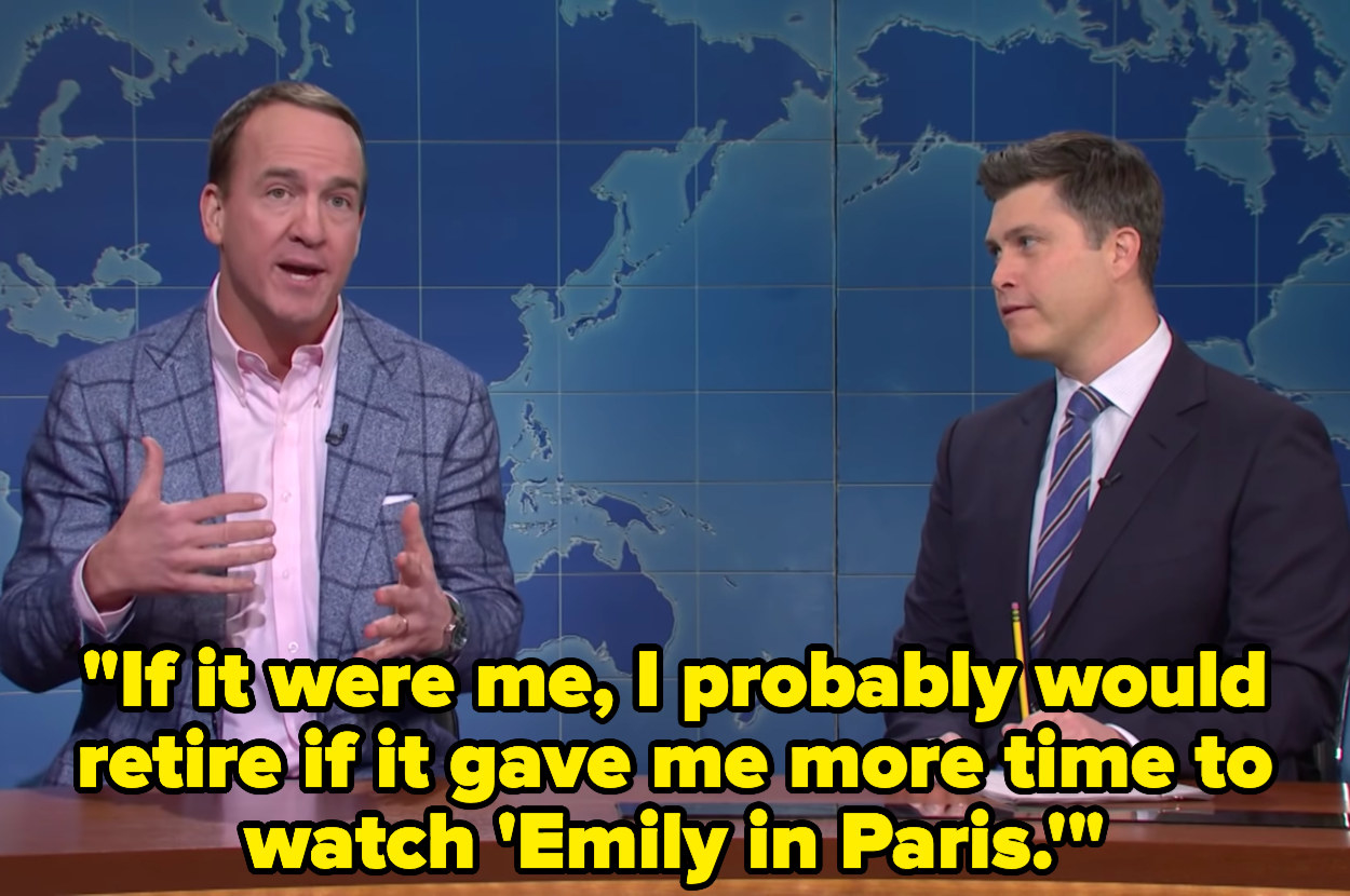 Peyton said &quot;If it were me, I probably would retire if it gave me more time to watch &#x27;Emily in Paris&#x27;&quot;