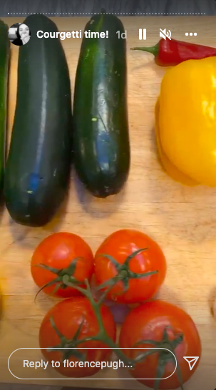 tomatoes, zucchini, and peppers in Florence&#x27;s kitchen