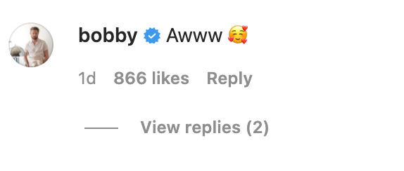 Bobby&#x27;s IG comment