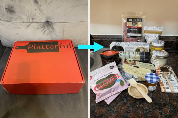 platterful box with an arrow revealing the contents of the kit