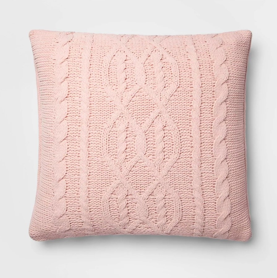 Pink throw pillow