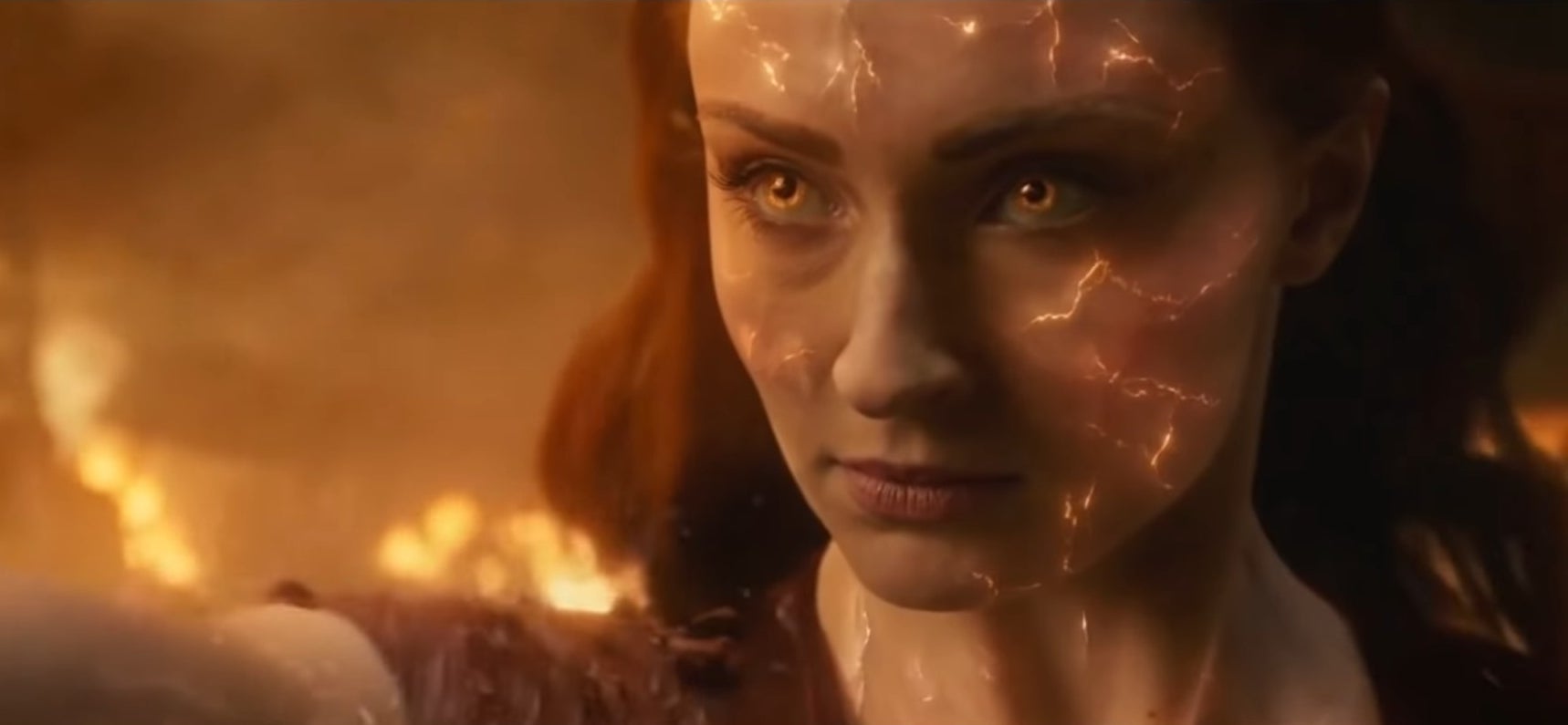 Jean Grey using her Phoenix powers in &quot;Dark Phoenix&quot;