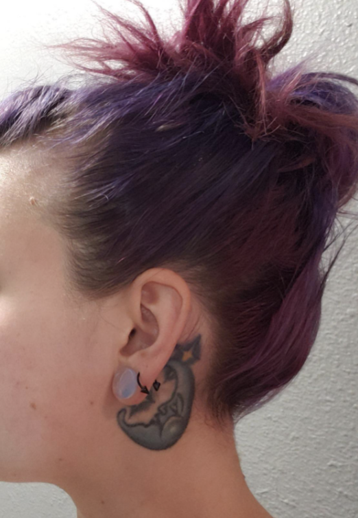 same reviewer with hair combed into place thanks to gel