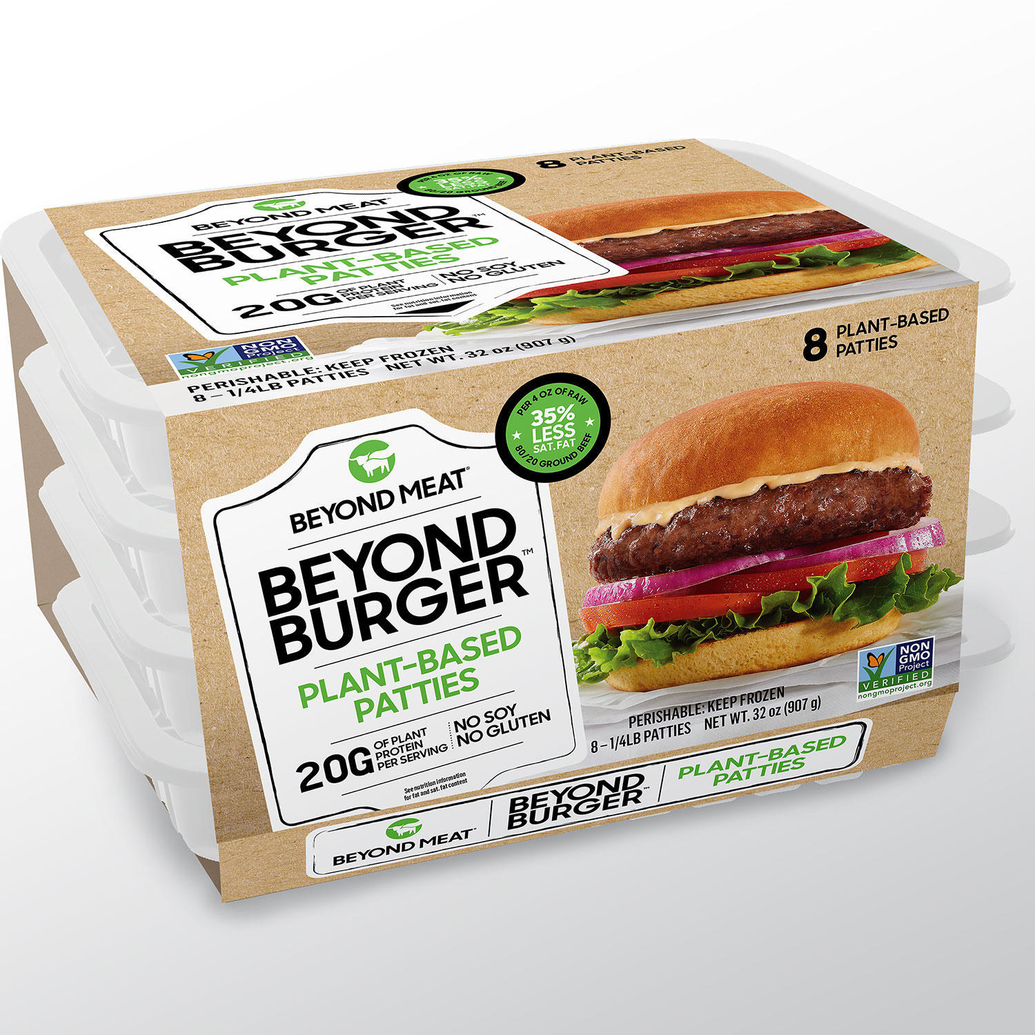 A package of Beyond Burgers
