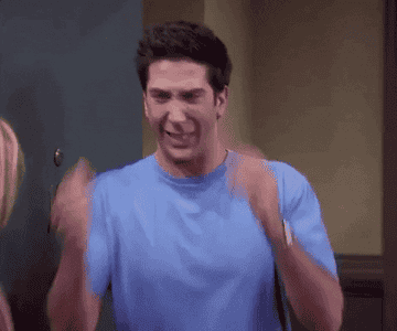 Ross covers his ears angrily in Friends