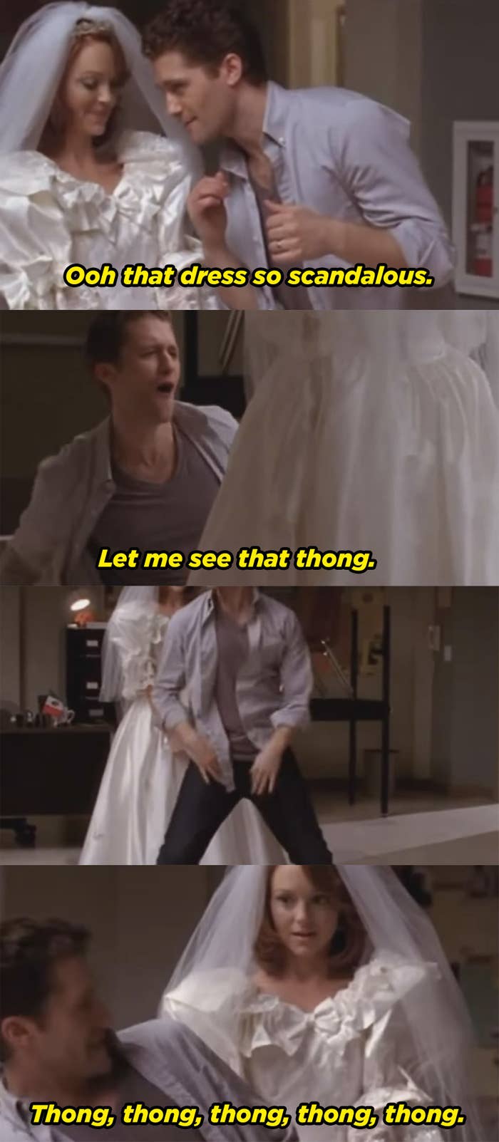 Emma&#x27;s wearing her wedding dress and Will sings the &quot;Thong Song&quot;