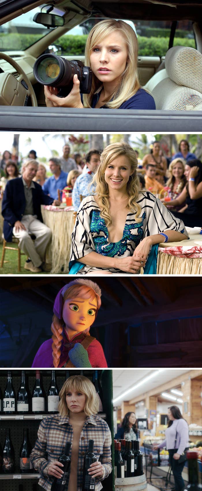 Kristen&#x27;s various roles including Anna in the animated film Frozen and Veronica Mars